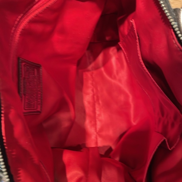 Coach Poppy Black Canvas & Bronze Metallic Leather Shoulder Bag Like New! - Picture 12 of 12